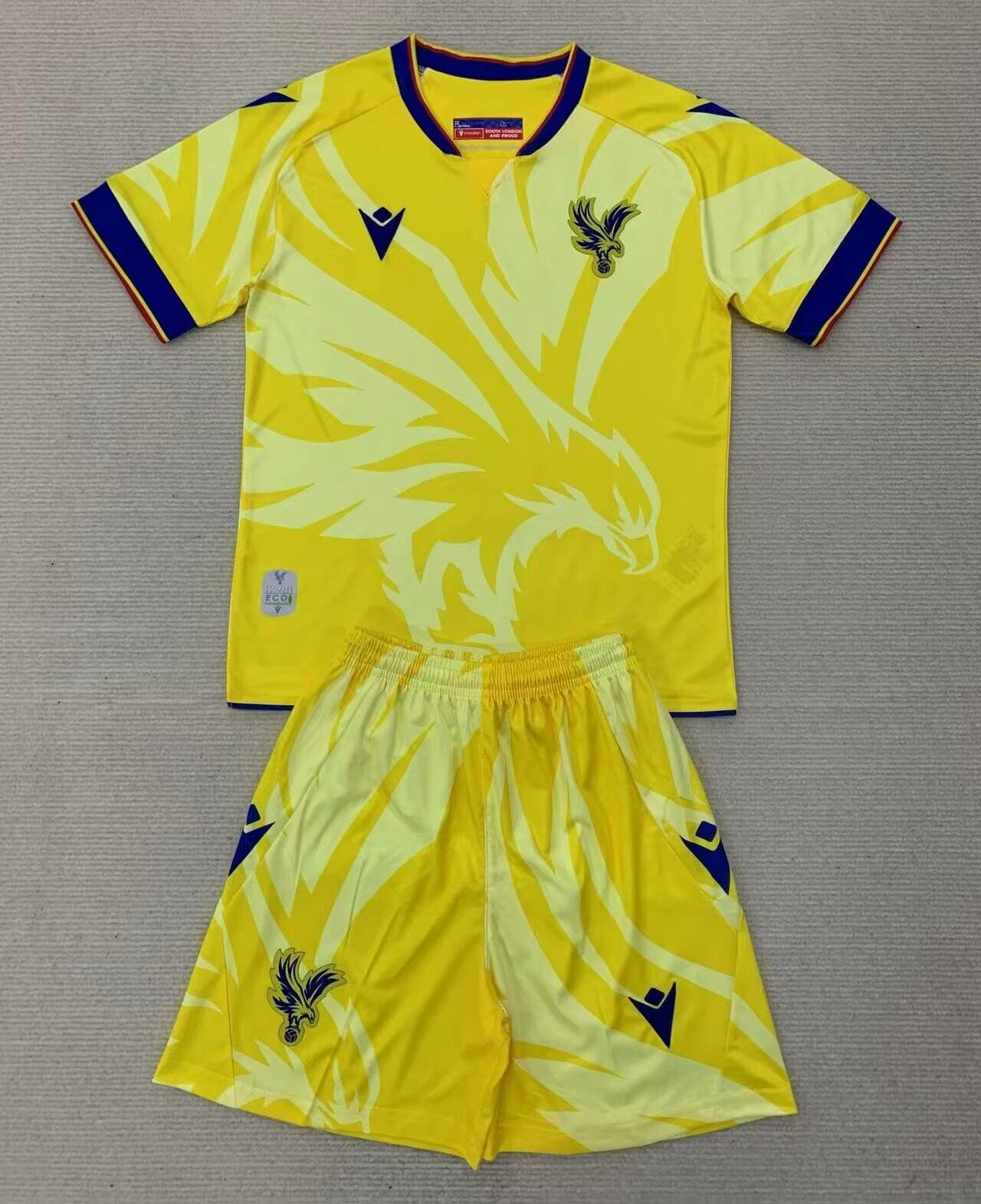 Kids-Crystal Palac 24/25 Away Yellow Soccer Jersey